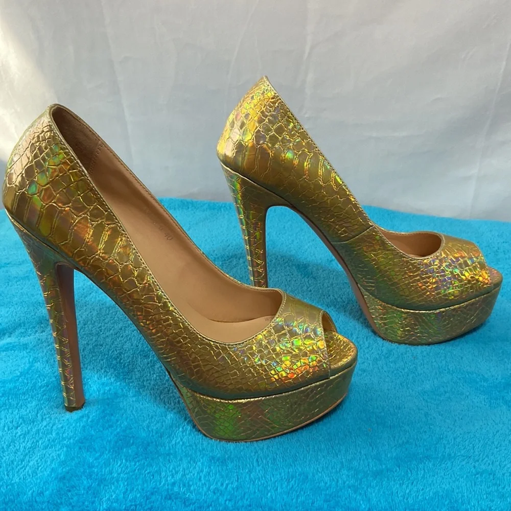 WONSI Peep toe platform pumps - Picture 2 of 5